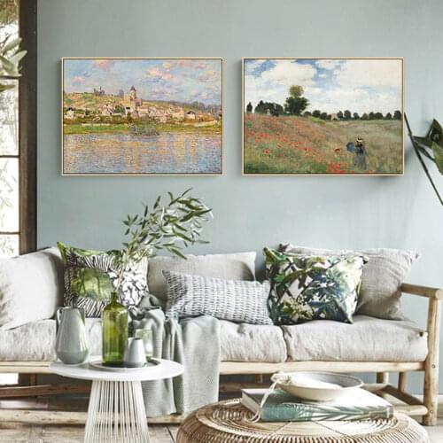 Classic Monet Painting Wall Art Canvas Painting Impressionist Landscape Oil Painting Poster and Print Wall Painting Home Decor