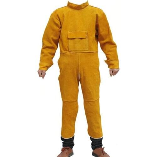 Leather Welding Jacket - Heavy Duty Welding Apron with Sleeves, Adjustable Buckle Strap, Fire/Heat Resistant, XXL, XXXL