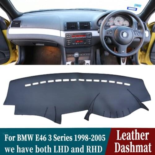 For BMW E46 318i 316i 320i 325 1999 2000 2001 2005 Leather Dashmat Dashboard Cover Pad Dash Mat Carpet Car-Styling accessories