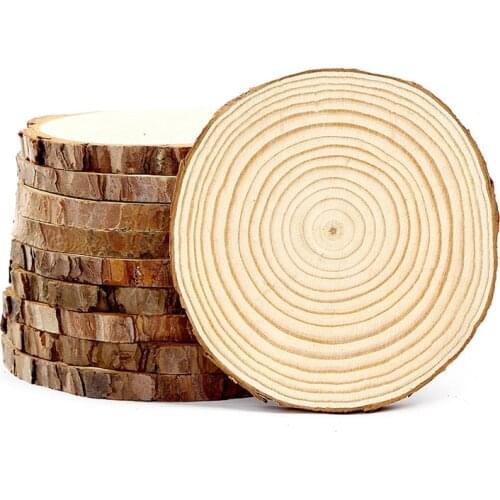 Round Wood Chip Hand-Painted Wood Chip Painting Graffiti Wood Chip Children Diy Handmade Material Annual Ring Wood