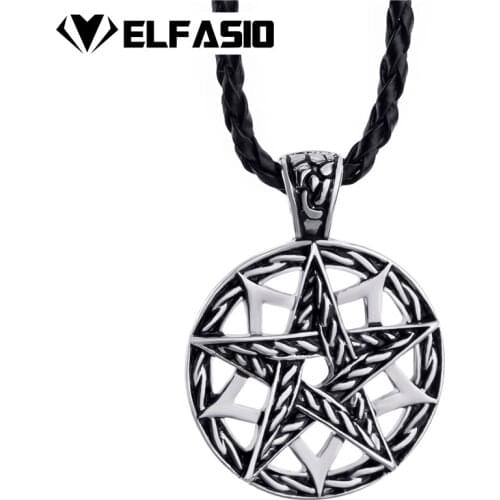 Pentacle Pentagram Star Mens Womens Pendant with 24" Choker Necklace Wholesale Jewelry LP228