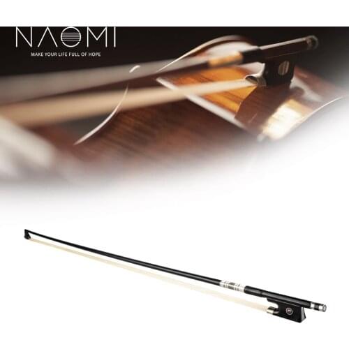 NAOMI 4/4 Violin Bow Carbon Fiber Violin Bow Ebony Frog For 4/4 Size Violin For Beginer And Students Violin Parts Accessories