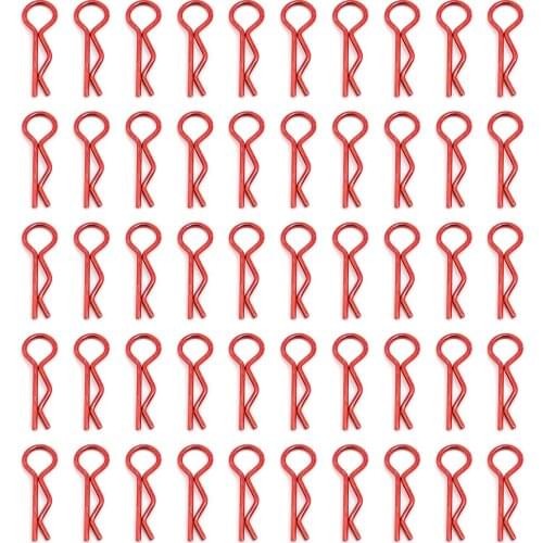 50 Pieces RC Car Metal Body Shell Clips Pins R Shape for Traxxas TRX4 1/10 RC Buggy RC Rock Crawler Vehicle Models