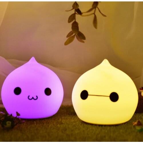 Lovely 7 Color Water Drop Night Light Silicone Soft Childrens gift LED Touch Light Christmas gift Cartoon lamp