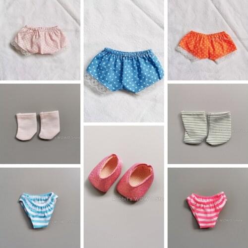 Mini Shoes Socks Panties for 25cm Mellchan Doll 1/6 Fashion Doll DIY Handmade Doll Accessories for Children Gifts