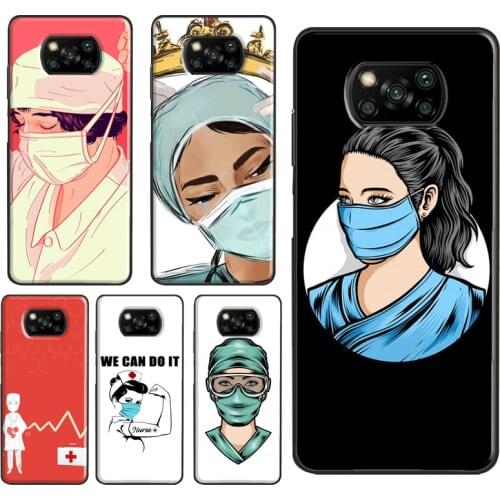 Cartoon Medicine Doctor Nurse Case For Xiaomi Mi 10 9T 10T Pro A3 Mi Note 10 Lite Cover For POCO F2 Pro F1 X3 Coque