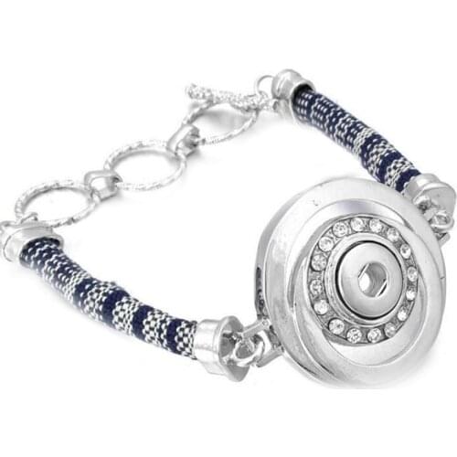 New Snap Bracelet Fit 12mm Round Snap Button Jewelry DIY Crystal Metal Bracelets For Women Wholesale
