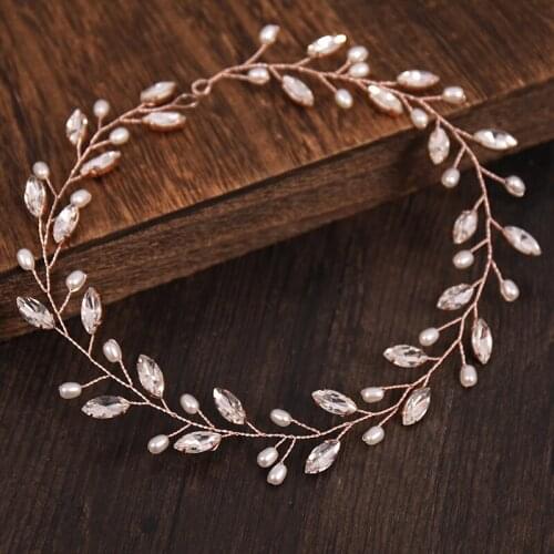 New style bridal jewelry wedding headband, wedding temperament crystal handmade pearl headdress hair accessories