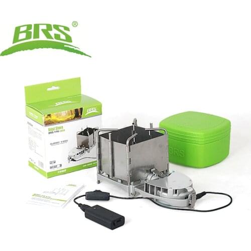 BRS 6000W Outdoor Wood Burning Stove Foldable Firewood Furnace Charcoal Cooker BBQ Electronic Blower Stove BRS-116