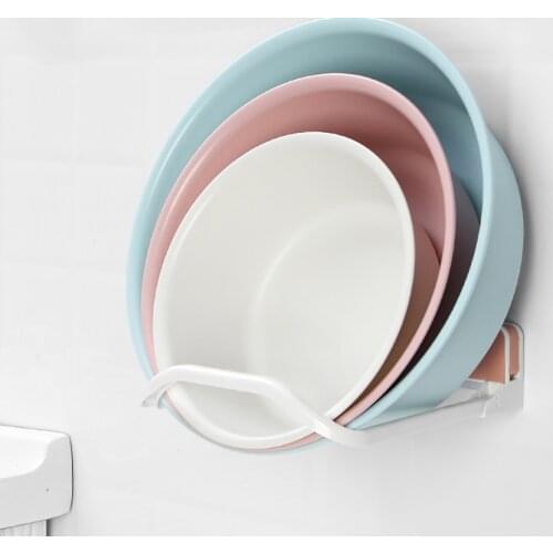 Washbasin Stand Wall-mounted Bathroom Toilet Shelf Toilet Basin Folding Storage Rack Free Punching Put Washbasin Shelf