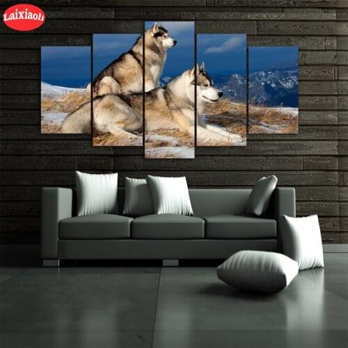 Full square diamond painting Modern art, wolf pictures for embroidery round diamond mosaic paintings wall stickers decoration