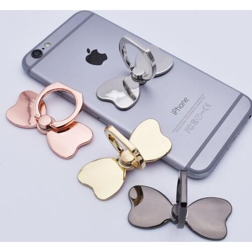 Popular 360-degree all-metal mobile phone holder ring bow mobile phone bracket folding ring buckle
