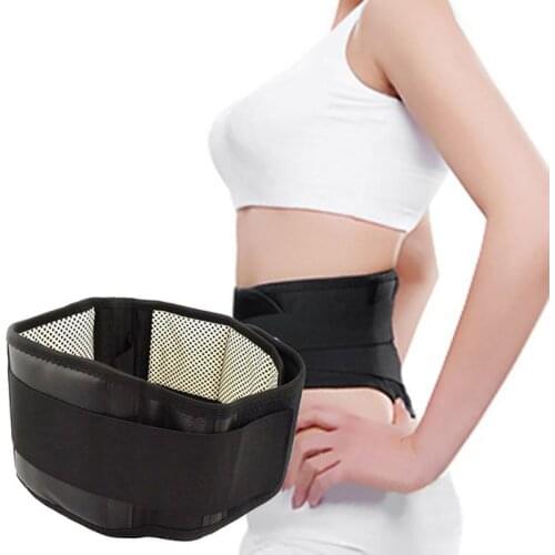 Adjustable Tourmaline Self-heating Magnetic Therapy Waist Belt Lumbar Support Back Waist Support Brace Double Waist 2019