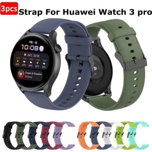 3pcs Soft Silicone Band Strap For Huawei Watch 3 Pro Smart Bracelet WirstStrap For Huawei Watch GT 2 Pro / 46mm Wristband
