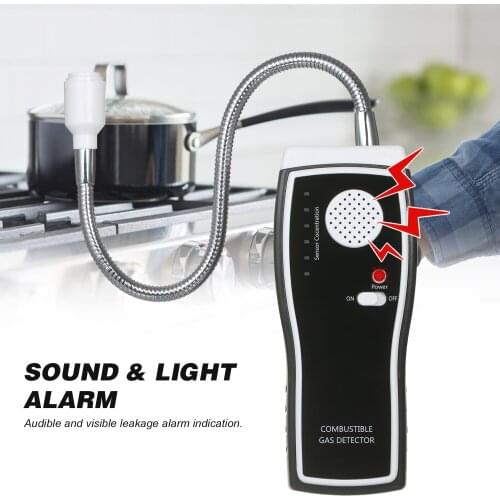 KKmoon Handheld Combustible Gas Detector with Sound Light Alarm Digital Gas Detection Instrument Gas Leak Tester Gas Analyzer