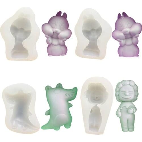 3D Dinosaur Squirrel Silicone Mould for Soap Making Fondant Cake Molds for Baking Accessories Cake Decorating Tools Pastry