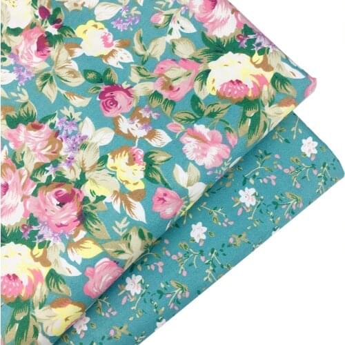 Blue Floral New Cotton Fabric By Meter For Diy Tissus Telas Sewing Patchwork Baby Home Textile Tilda Quilting Doll Cloth Syunss