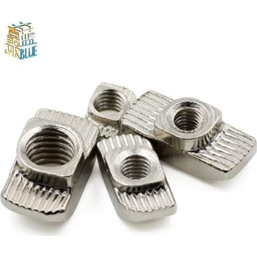 10pcs/lot M3 M4 M5 M6 M8 Thread T Nut EU Standard Drop In T-Slot Carbon Steel for 2020 3030 4040 4545 Series Aluminum Profiles
