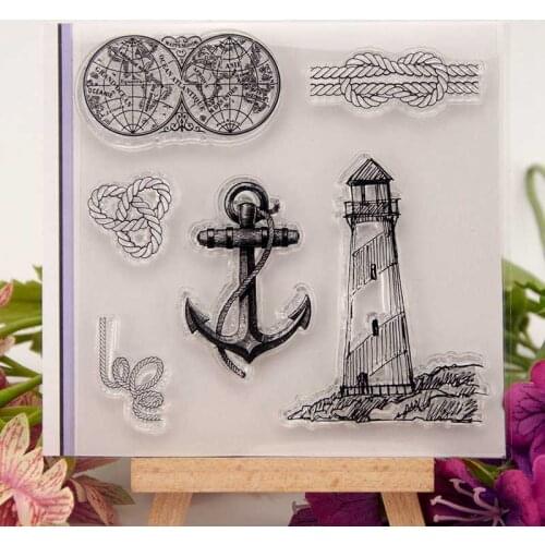 Navy Anchor Lighthouse Transparent Clear Silicone Stamp for Seal DIY Scrapbooking Photo Album Decorative Clear Stamps 2018 New