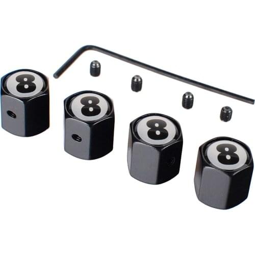 Universal Car Anti-theft Wheel Tire Valve Caps For Number 8 Logo Opel Astra J Toyota Mini Cooper BMW F30 Seat Ibiza VW Passat B5