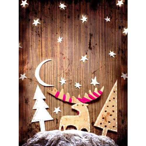 VinylBDS christmas backdrops for photography The moon stars reindeer 5x7ft(1.5x2.2m) background for photos ZJ