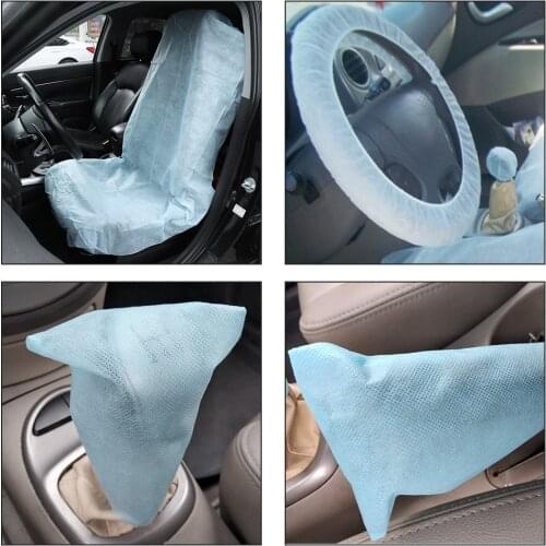 Car Seat Protective Covers Disposable Car Seat Cover, Steeling Wheel Cover, Handbrake Cover, Gear Shift Cover Fit For Most Cars