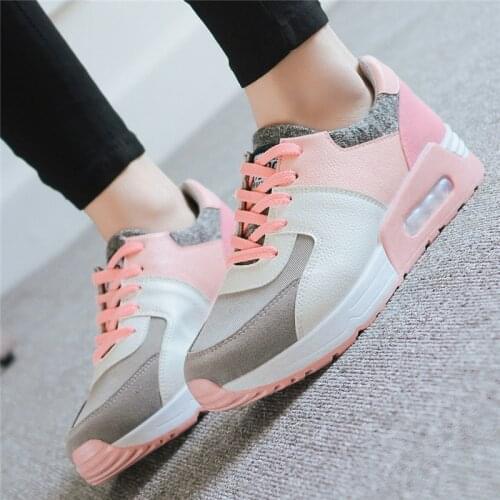 Womens Sports Shoes Korean Autumn Students Flat Cushion Shoes Running Shoes Breathable Casual Shoes Single Shoes