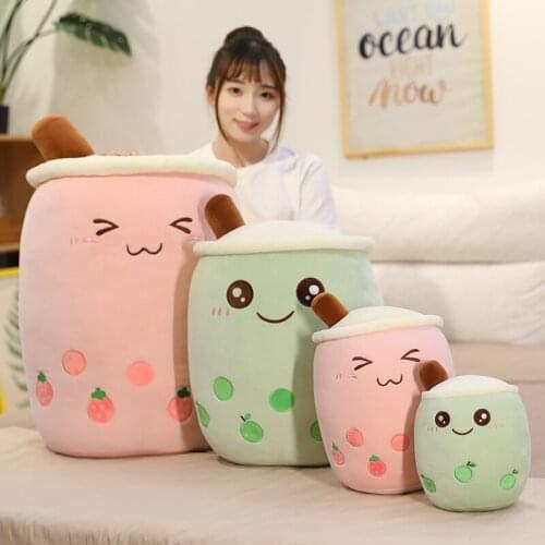 1 pcs ins 25-70cm cartoon bubble tea cup shaped pillow real-life stuffed soft back cushion funny food gift girlfriend decoration