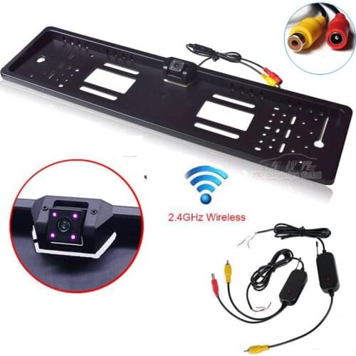 2.4 g Wireless European License Plate Frame Camera Rear View Camera 4 Ir Reverse Camera Anti-fog 4 IR Night Vesion Car Cam
