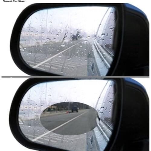 2 Car Rain Rearview Mirror Films Waterproof Anti-Fog Car Mirror Rain Cover Anti-rain Car Window Rain Protector Glass Film Oval