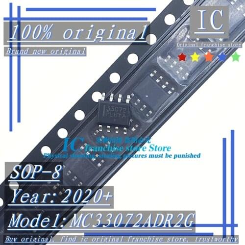 2020+100% Brand new original 10PCS-50PCS MC33072ADR2G 33072 SOP-8 High-speed, broadband op amp