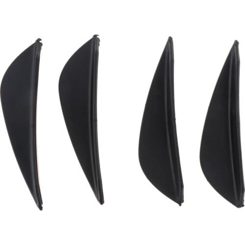 4pcs Universal Fit Front Bumper Lip Splitter Fins Body Decorations Exterior Fins Lip Splitter Black