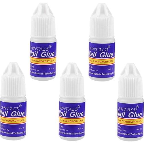 5 Bottle Nail Glue for 3D Rhinestone Decoration False Fast-dry Adhesive Liquid Fake French False Tips Nails Art DIY