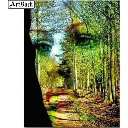 ArtBack 5d Diamond Painting Portrait Landscape Full Square Diamond Embroidery 3d Diamond Mosaic Home Decor