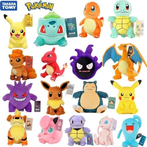 Anime Cartoon Pokemon Plush Piku Bulbasaur Charizard Eevee Snorlax PsyDuck Squirtle Kawai Plush Pillow Child Christmas Gift Toys