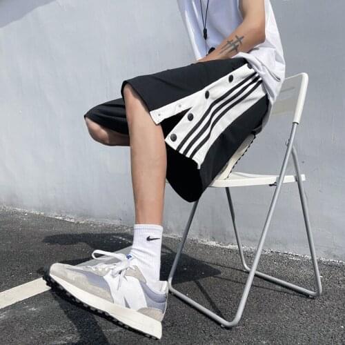 Basketball Five-Point Shorts Male Korean Version Of Trend of Summer Sports Pants Tide Ins Straight Loose Wide-Leg Breasted Pants