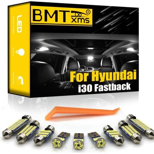 BMTxms 12Pcs Interior LED For Hyundai i30 Fastback PDE PDEN N 2017 2018 2019 2020 Canbus Auto Indoor Dome Map Reading Light Kit