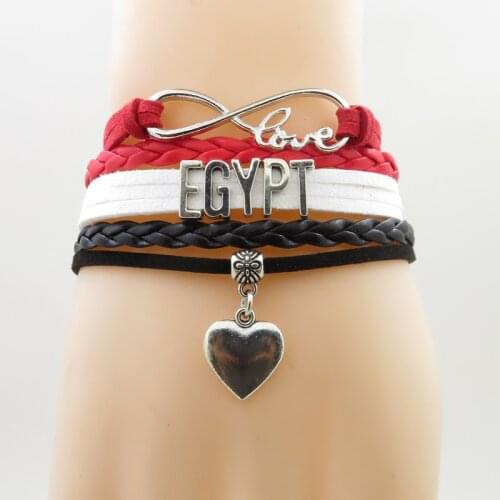 Infinity egypt Bracelet heart Charm egypt country bracelets fashion egypt man and woman rope bracelet egypt jewelry