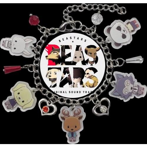 Hot Sale Acrylic Charm BEASTARS Chain Anime Bracelet For Unisex Women Heart Bead Jewelry Cute Unique Birthday Party Gift