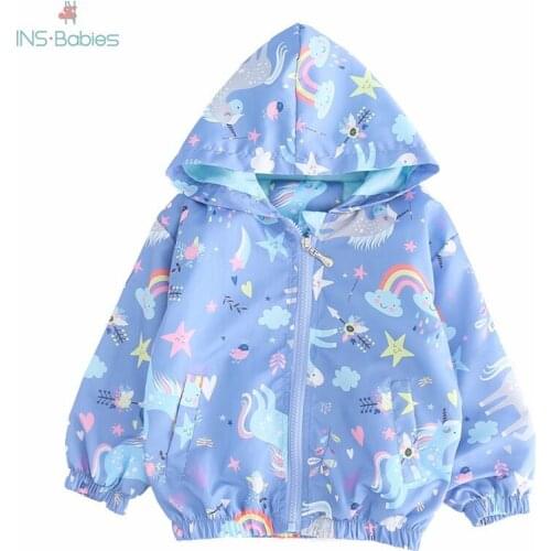 Children Unicorn Jacket for girls New cartoon baby girls clothes long sleeve coats for kids 24M-6y Hoodies Pink Coat Kids 2020
