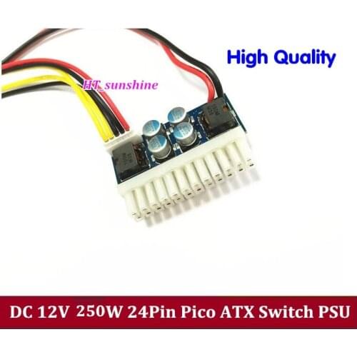 DHL EMS Free Shipping DC 12V 250W 24Pin Pico ATX Switch PSU Car Auto Mini ITX DC TO DC High Power Supply Module upgarde 24 pin