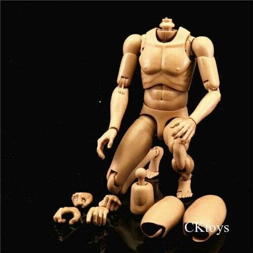 CKTOYS 1/6 Man Muscle Narrow Shoulder Body 12'' Action Figure Doll Model Fit 1:6 HT DAM Soldier Head Sculpt Carving
