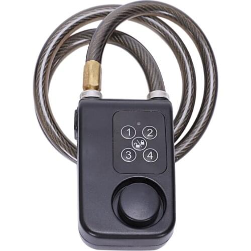 Electric Digital Door Lock With Wire Rope Waterproof Home Anti Theft Lock With 110Db Alarm For Door & Bicycle(Black)