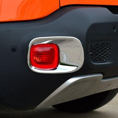 Chrome Rear Fog Light Cover Bumper Reflector Surrounds For Jeep Renegade BU 2015-2020