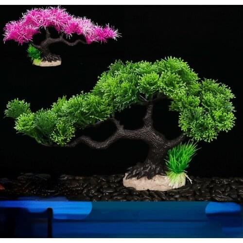 Simulation Plants Aquarium Decoration Water Weeds Ornament Plant Fish Tank Aquarium Decoration Simulation of guest greeting pine