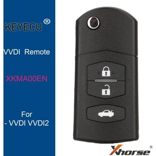 KEYECU XHORSE English Version XKMA00EN for Mazda Style Wire Universal Remote Key - 3 Buttons - for VVDI Key Tool, VVDI2