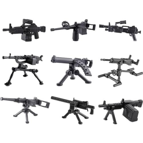 WW2 Military Weapon Building Blocks Maxine U.S. M1919A4 Heavy Machine Guns Japanese Army Figure Accessories Educational Toy C237