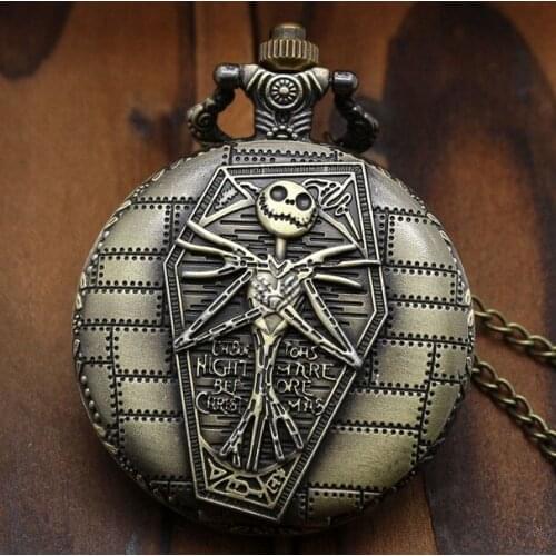 Nightmare Bronze antiques Black face men and woman pendant gift quartz Necklace pocket watches
