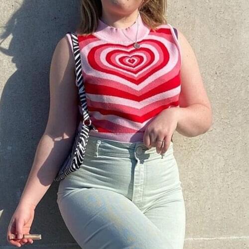 Summer Knit Crop Top Women Sleeveless Y2K Tank Top Basic T Shirts Casual Checker Plaid Vest Streetwear Tank Top Vintage