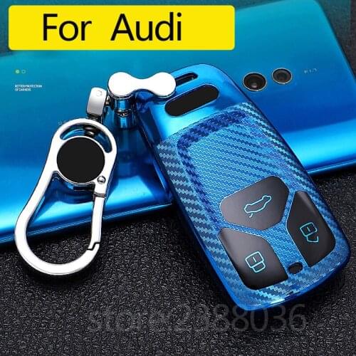 1pcs Premium Soft TPU Car Key Fob Cover Case For Audi A4 A5 A6 A7 A8 Q5 Q7 TT TTS S4 S5 RS4 RS5 Full Cover Protector Key Shell